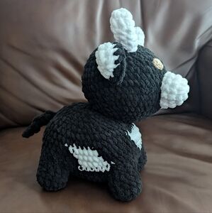 Plush Black and White Stuffed Animal
